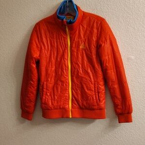 NEW Boys Red and Orange Puffer Jacket by Peak. Size S B47 X